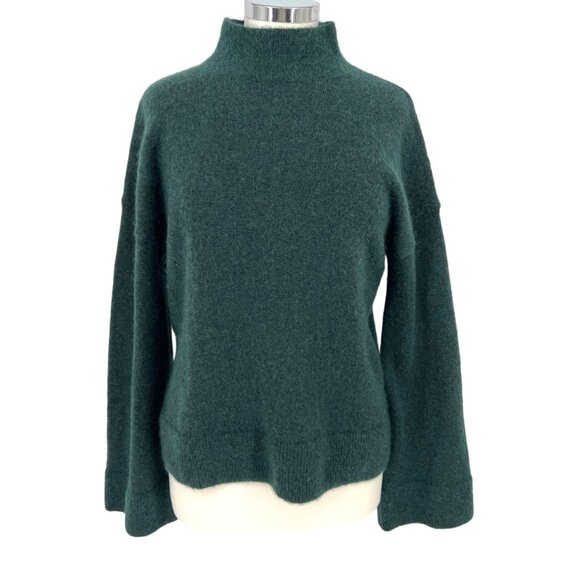 & Other Stories Green Mohair Blend Mockneck Sweater Size Small - Picture 1 of 14